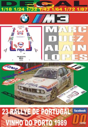 DECAL BMW M3 MARC DUEZ R.PORTUGAL 1989 5th (01)