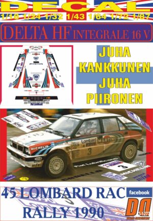 DECAL LANCIA DELTA INTEGRALE 16V J.KANKKUNEN RAC R. 1990 DnF (01)