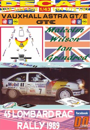 DECAL VAUXHALL ASTRA GTE  M.WILSON RAC R. 1989 10th (01)