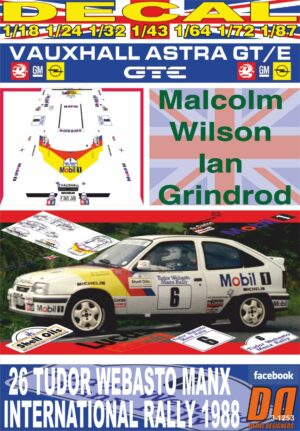DECAL VAUXHALL ASTRA GTE M.WILSON MANX R. 1988 5th (01)