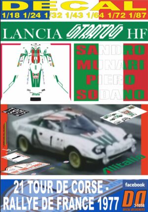 DECAL LANCIA STRATOS HF S.MUNARI TOUR DE CORSE 1977 DnF (01)