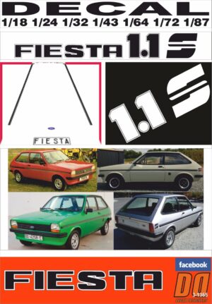 DECAL FORD FIESTA MK I 1100 S 1976 (01)