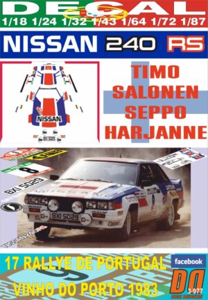 DECAL NISSAN 240 RS T.SALONEN R. DE PORTUGAL 1983 DnF (01)