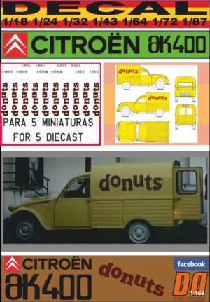 DECAL CITROEN 2 CV AK 400 "DONUTS" (01)