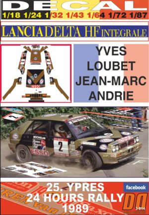 DECAL LANCIA DELTA INTEGRALE Y.LOUBET YPRES 24 HOURS R. 1989 DnF