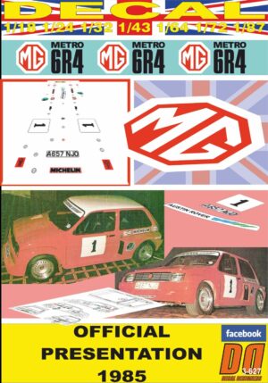 DECAL MG METRO 6R4 OFFICIAL PRESENTATION 1985 (01)