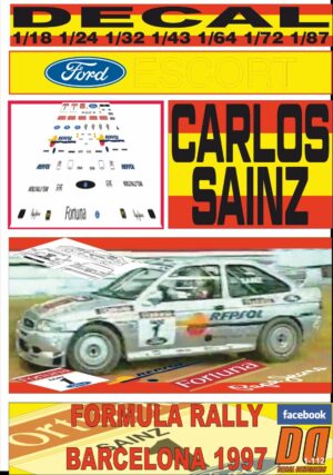 DECAL FORD ESCORT CARLOS SAINZ FORMULA RALLY BARCELONA 1997 (01)