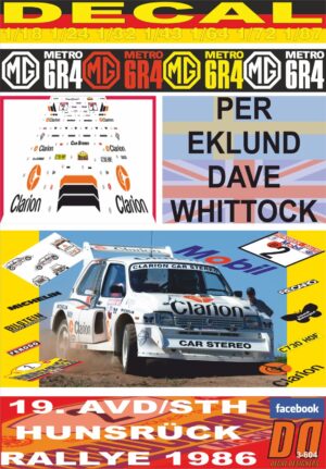 DECAL MG METRO 6R4 PER EKLUND HUNSRUCK R. 1986 3rd (01)