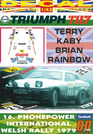 DECAL TRIUMPH TR7 V8 T.KABY WELSH R. 1979 10th