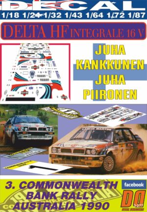 DECAL LANCIA DELTA INTEGRALE 16 V J.KANKKUNEN R.AUSTRALIA 1990 WINNER (01)