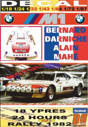 DECAL BMW M1 B.DARNICHE YPRES 24 HOURS R. 1982 DnF (01)