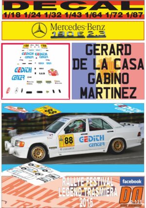 DECAL MERCEDES 190 E GERARD DE LA CASA FESTIVAL LEGEND TRASMIERA 2015 (01)