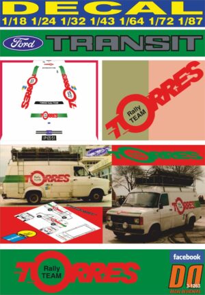 DECAL FORD TRANSIT MK2 LWB TORRES RALLY TEAM (01)