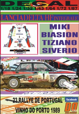 DECAL LANCIA DELTA INTEGRALE M.BIASION R.PORTUGAL 1989 WINNER (01)