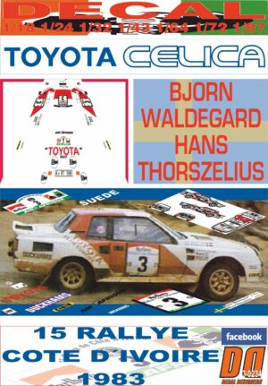DECAL TOYOTA CELICA TWINCAM TURBO B.WALDEGARD COTE D´IVOIRE 1983 WINNER (01)