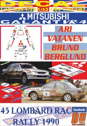 DECAL MITSUBISHI GALANT VR-4 A.VATANEN RAC R. 1990 DnF (01)