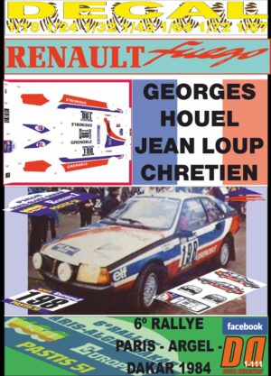 DECAL RENAULT FUEGO GEORGES HOUEL PARIS DAKAR 1984