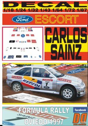 DECAL FORD ESCORT CARLOS SAINZ FORMULA RALLY OVIEDO 1997 (01)