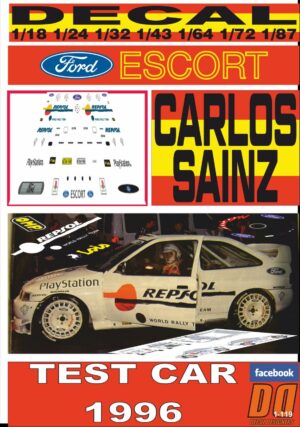 DECAL FORD ESCORT WRC TEST CAR 1996 CARLOS SAINZ (01)