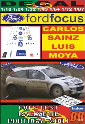 DECAL FORD FOCUS WRC C.SAINZ TEST PORTUGAL 2001 (01)
