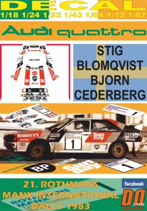 DECAL AUDI QUATTRO A1 S.BLOMQVIST MANX R. 1983 DnF (01)