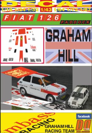 DECAL FIAT 126 PADDOCK CAR GRAHAM HILL EMBASSY F1 TEAM (01)