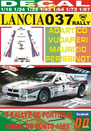 DECAL LANCIA 037 RALLY A.VUDAFIERI R. DE PORTUGAL 1983 5th (01)