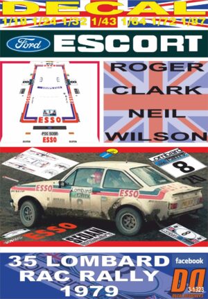 DECAL FORD ESCORT RS 1800 MKII R.CLARK RAC R. 1979 DnF (01)