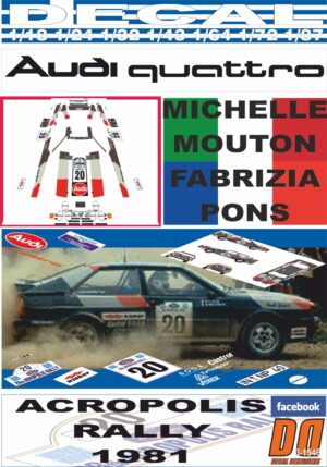 DECAL AUDI QUATTRO M.MOUTON ACROPOLIS R. 1981 DnF