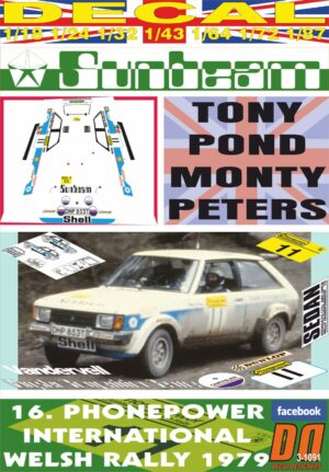 DECAL CHRYSLER SUNBEAM LOTUS T.POND WELSH R. 1979 5th (01)