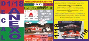 ANEXO DECAL 1/18 LANCIA STRATOS SANDRO MUNARI RALLY SANREMO 1974 WINNER (01)