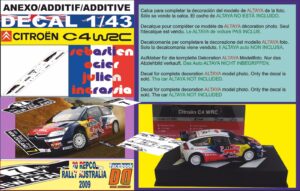 ANEXO DECAL 1/43 CITROEN C4 WRC S.OGIER R.NEW ZEALAND 2010 2nd (01)
