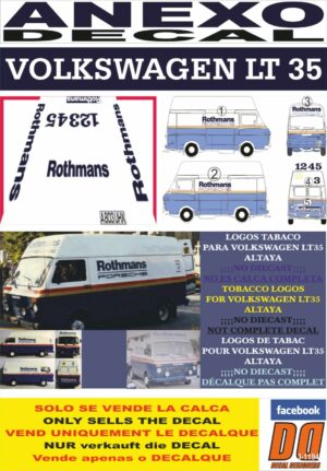 ANEXO DECAL 1/43 VOLKSWAGEN LT 35 ROTHMANS PORSCHE 1984 (01)