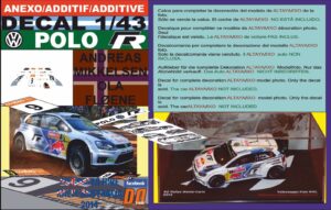 ANEXO DECAL 1/43 VOLKSWAGEN POLO R WRC A.MIKKELSEN R.AUSTRALIA 2014 3rd (01)