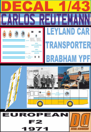 DECAL LEYLAND CAR TRANSPORTER BRABHAM YPF REUTEMANN F2 TEAM 1971