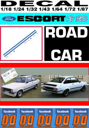 DECAL FORD ESCORT RS 1800 MK2 ROAD CAR (01)