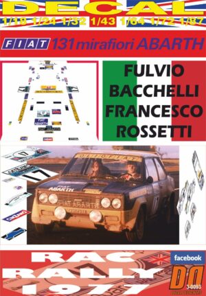 DECAL FIAT 131 ABARTH F.BACCHELLI RAC R. 1977 17th