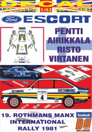 DECAL FORD ESCORT RS 1800 MKII P.AIRIKKALA MANX R. 1981 DnF (01)