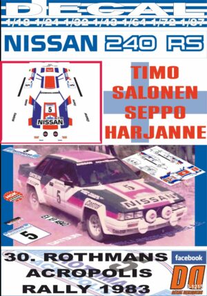 DECAL NISSAN 240 RS T.SALONEN ACROPOLIS R. 1983 DnF