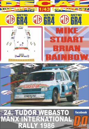 DECAL MG METRO 6R4 M.STUART MANX INTER. R. 1986 DnF (01)