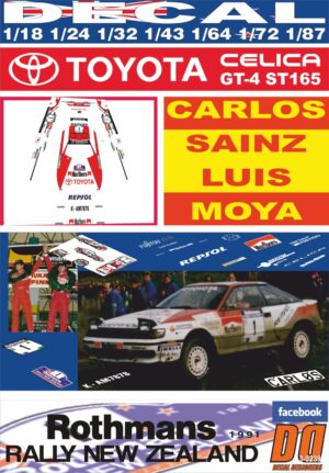 DECAL TOYOTA CELICA GT-4 C. SAINZ NEW ZEALAND R 1991 WINNER (01)