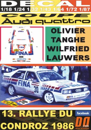 DECAL AUDI COUPE QUATTRO O.TANGHE R. DU CONDROZ 1986 DnF (01)