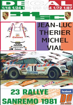 DECAL PORSCHE 911 SC J-L.THERIER R.SANREMO 1981 DnF (01)