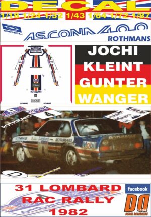 DECAL OPEL ASCONA 400 J.KLEINT RAC R. 1982 DnF (01)
