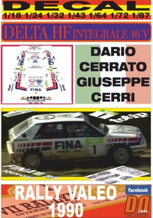DECAL LANCIA DELTA INTEGRALE 16V "FINA" D.CERRATO R. VALEO 1990 WINNER (01)