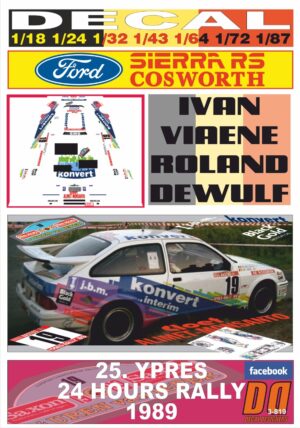 DECAL FORD SIERRA RS COSWORTH I.VIAENE YPRES 24 HOURS R. 1989 DnF (01)