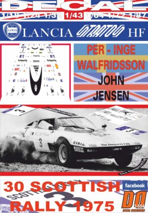 DECAL LANCIA STRATOS "THE CHEQUERED" WALFRIDSSON SCOTTISH R. 1975 DnF (01)
