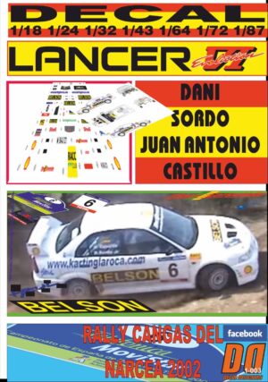 DECAL MITSUBISHI LANCER EVO VI DANI SORDO RALLY CANGAS NARCEA 2002 (01)