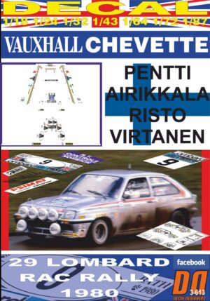 DECAL VAUXHALL CHEVETTE 2300 HSR P.AIRIKKALA RAC R. 1980 DnF (01)