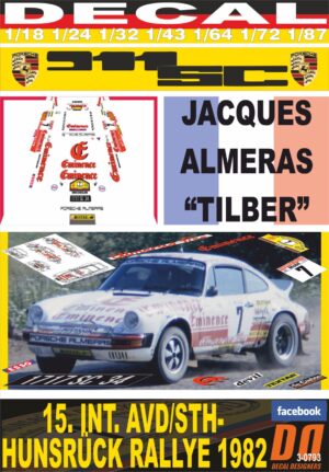 DECAL PORSCHE 911 SC "EMINENCE" J.ALMERAS HUNSRUCK R. 1982 DnF (01)